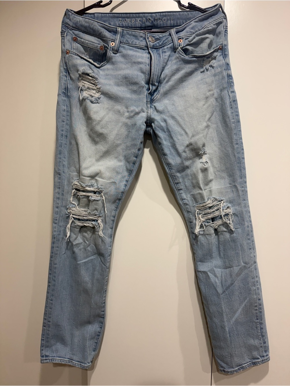 American Eagle Outfitters Men's AirFlex+ Slim Straight Distressed Jeans 32x30